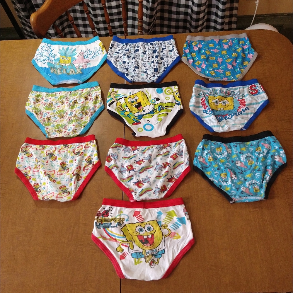 10 pair Spongebob Size 8 Underwear lot